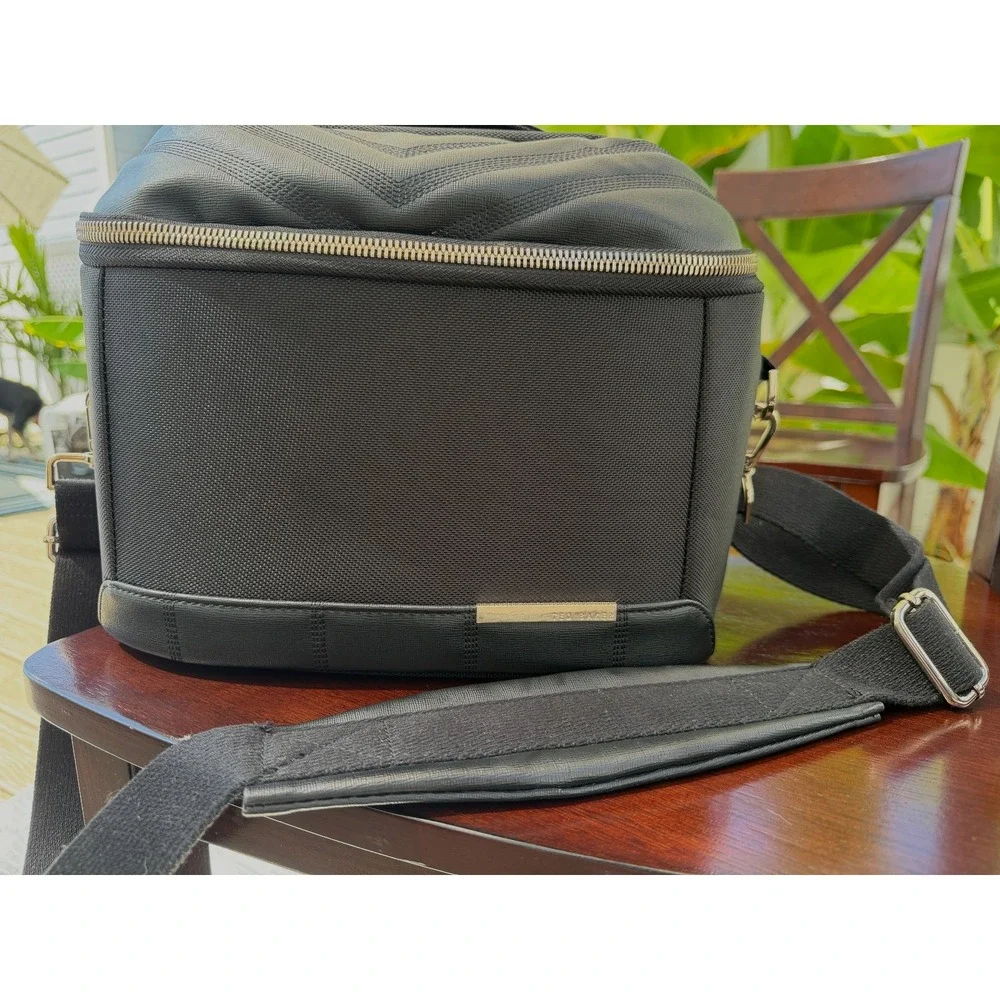 Case Vanity Train Ted Baker London Black Gold Hardside Trolley Strap Cosmetic